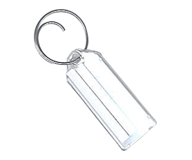Lucky Line Products 1230010 Key Tag with Tang Ring, Clear, 100/Box