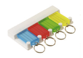 Lucky Line Products 60540 White 4-Key Tag Rack