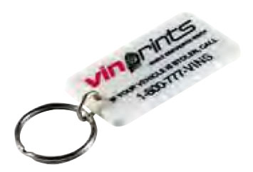 Lucky Line 954104 Small Rectangle Key Chain, Hard Plastic, White