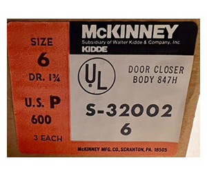 McKinney S-32002 x 6 x 600 Single Acting Spring Hinge - Prime Coat - Priced per Hinge
