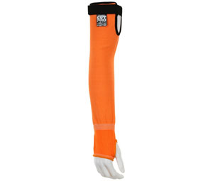 MCR Safety 9218OVT Cut-Resistant Sleeve: ANSI/ISEA Cut Level A4, Aramid ( 13 ga ), Orange, Knit Cuff