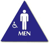 Cal-Royal CMHS6A-BLU Mens Restroom Sign With Handicap Logo - Blue