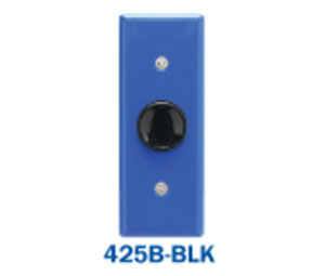 MS Sedco 425B-BLK 425 Series, Narrow Style Button Switch - Black Button/Blue Face Plate