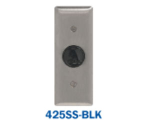 MS Sedco 425SS-BLK 425 Series, Narrow Style Button Switch - Black Button/Stainless Steel Face Plate
