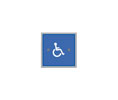 MS Sedco 59-W 4-1/2" Square Push Plate Switch - Blue Powder Coat with White Paint WHEELCHAIR