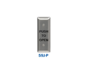 MS Sedco 59J-P 59J Series Jamb Style Push Plate Switch - Stainless Steel with Black Paint Filled Legend