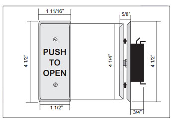 59J Series Jamb Style Push Plate Switch
