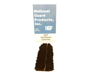 National Guard Products 54CP  Polypropylene Pile Corner Pad - 1-1/4" x 2" - Black Color - Self Adhesive