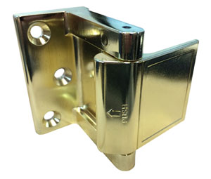 National Guard Products SDG-3 Polished Brass US3 Security Door Guard - 2-3/16"H - Screw Mount