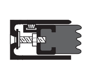 National Guard Products 103NAFS 30 Clear Anodized Aluminum 30" Length Adjustable Perimeter Seal with Neoprene Insert and Foam Back Seal - 13/16"H