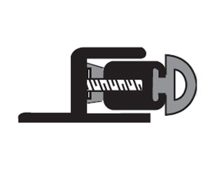 National Guard Products 140SA 44 Clear Anodized Aluminum Spring Adjustable Astragal with Silicone Insert