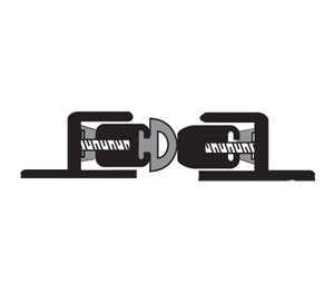 National Guard Products 140SASET 32 Clear Anodized Aluminum Spring Adjustable Astragal Set with Silicone Insert