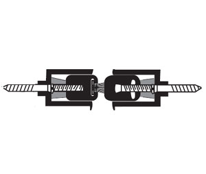 National Guard Products 144PASET 24 Clear Anodized Aluminum Spring Adjustable Mortised Astragal Set with Polypropylene Pile Insert