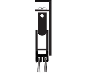 National Guard Products 310WHA 54" Clear Anodized Aluminum Automatic Door Bottom with Nylon Brush insert - Surface Mount