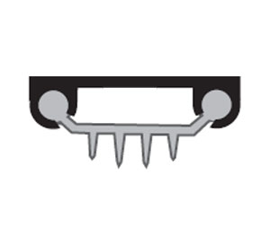 National Guard Products 312V 96" Mill Finish Aluminum Door Shoe with Finned Vinyl insert