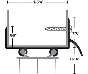 National Guard Products 319ET 36 Mill Aluminum 36" Length Door Shoe with Thermoplastic Insert