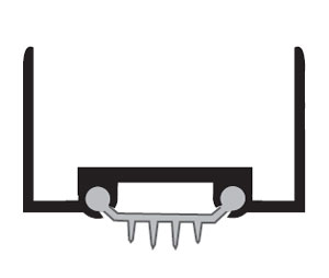 National Guard Products 35VB 96" Gold Anodized Aluminum Door Shoe with Finned Vinyl insert