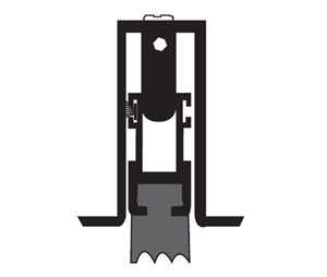 National Guard Products 422N 42" Mill Finish Aluminum Automatic Door Bottom with Neoprene insert - Heavy Duty - Mortise Mount