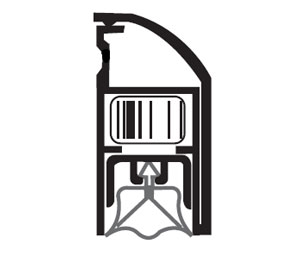 National Guard Products 4441WHA 48" Clear Anodized Aluminum Single Actuated Automatic Door Bottom with Nylon Brush insert - Surface Mount