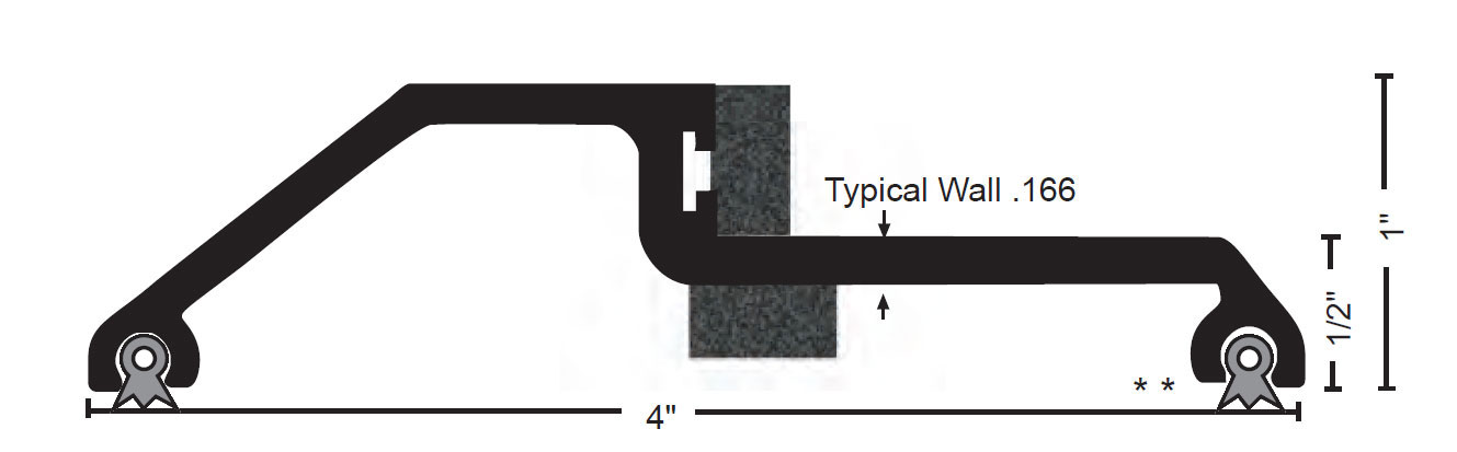National Guard Products 897NS-V 90" Mill Finish Aluminum Bumper Seal ...