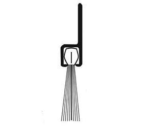National Guard Products C698A 44" Nylon Brush Seal with EPDM Rubber Insert, Clear Anodized Aluminum with 1" Black Brush