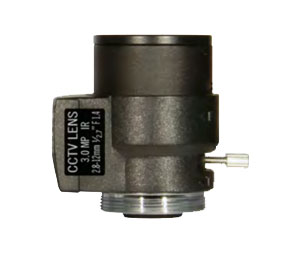 Northern Video VF2812IRMP3, Megapixel IR Lens, CS Mount, 3MP Resolution, Auto Iris 2.8 to 12 MM, F1.4 Aperture, 1/2.7" Format, 28 MM Barrel, 40 MM Width x 43 MM Height, Composite Lens Body 