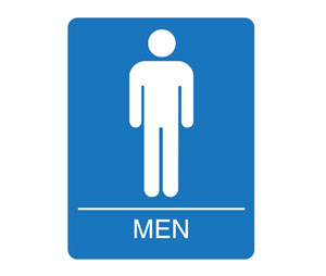 Palmer Fixture W1001  BL Men's Restroom Sign- Blue