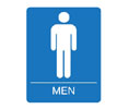 Palmer Fixture W1001  BL Men's Restroom Sign- Blue