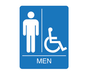 Palmer Fixture W1002 BL Men's Accessible Restroom Sign- Blue