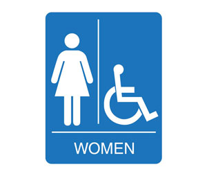 Palmer Fixture W1004 BL Women's Accessible Restroom Sign- Blue