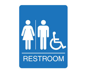 Palmer Fixture W1006 BL Unisex Accessible Restroom Sign- Blue