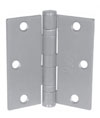 PBB BB213535605R 3.5" x 3.5" 5 Knuckle Ball Bearing Standard Weight 5/8" Round Corners Steel Hinge - 605/US3 - Bright Brass
