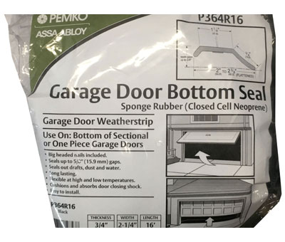 Black Sponge Neoprene Garage Door Weatherstrip