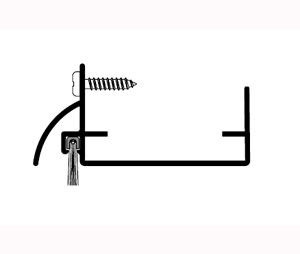 Pemko 223GNB 78" Gold Anodized Aluminum Door Shoe with Rain Drip - Nylon Brush insert