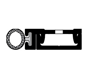 Pemko 29313CTF 42" Snap Cover Perimeter Gasketing with Concealed Fasteners - Black Triple Foam insert - Clear Anodized Aluminum