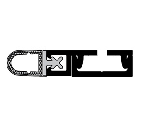 Pemko 29321CTF 82" Snap Cover Perimeter Gasketing with Concealed Fasteners - Black Triple Foam insert - Clear Anodized Aluminum