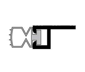 Pemko 296CPK 36" Standard Perimeter Gasketing with Black Pemko Prene insert - Clear Anodized Aluminum