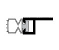 Pemko 296CPK 36" Standard Perimeter Gasketing with Black Pemko Prene insert - Clear Anodized Aluminum