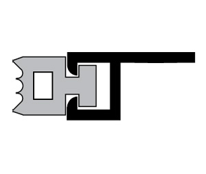 Pemko 296CR 84" Standard Perimeter Gasketing with Black Sponge Neoprene insert - Clear Anodized Aluminum