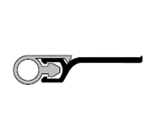 Pemko 303CV 44" Astragal/Perimeter Seal with Gray Vinyl insert - Clear Anodized Aluminum