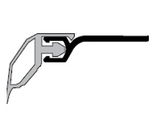 Pemko 330CV Gr 40" Standard Perimeter Gasketing with Gray Vinyl insert - Clear Anodized Aluminum