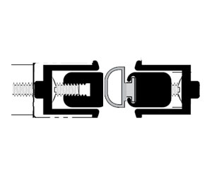 Pemko 354G-GV 96 Adjustable Astragal Set with Vinyl Insert - Gold Aluminum