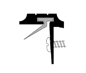 Pemko 356BDGV120 120" Bright Dip Gold Anodized Overlapping Astragal with Vinyl insert