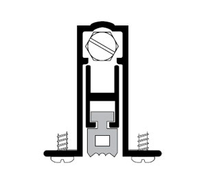 Pemko 411ARL 40" Automatic Door Bottom with Rubber insert - Mill Finish Aluminum - Full Mortise Mount for 1-3/4" or thicker doors