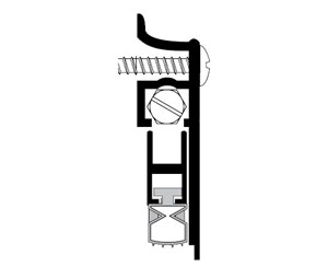 Pemko 412CPKL 46" Automatic Door Bottom with Pemko Prene insert - Clear Anodized Aluminum - Surface Mount