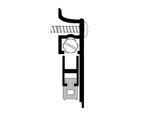 Pemko 412SRL 26" Automatic Door Bottom with Rubber insert - Cladded Stainless Steel - Surface Mount