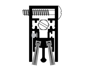 Pemko 4301CNBL 26" Automatic Door Bottom with Nylon Brush insert - Clear Anodized Aluminum - Surface/Semi-Mortise Mount
