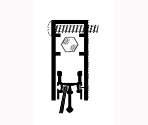 Pemko 530CNB 36 Clear Anodized Aluminum  Security Door Bottom with Nylon Brush insert - Surface Mount