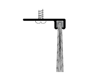 Pemko 90100CNB 96" Nylon Brush Door Bottom Sweep with 90° retainer - Clear Anodized Aluminum