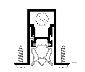 Pemko OS434APKL52 52" Over-Sized Automatic Door Bottom with PemkoPrene insert - Mill Finish Aluminum - Mortise Mount